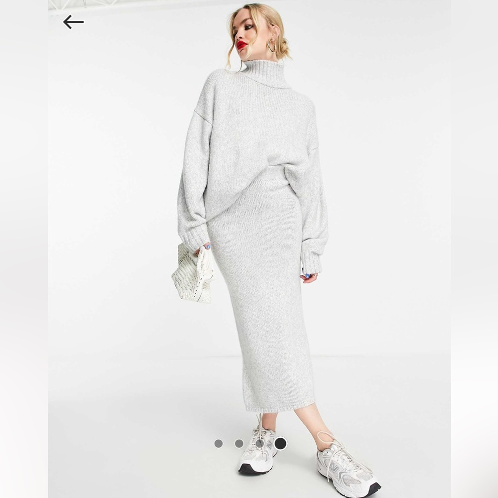 ASOS Design Knit Turtleneck and Midi Skirt Set